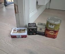 Empty metal tins