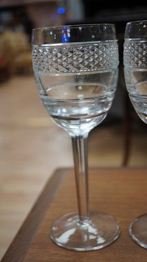 Tipperary Crystal Diamond-Cut Wine Glasses (Set of 4)