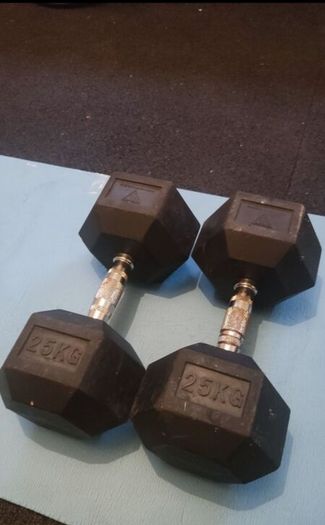 25kg hex dumbbells