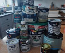 Set of outdoor and indoor paint