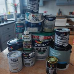 Set of outdoor and indoor paint