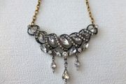 Art Deco Vintage Style Crystal Gold Necklace