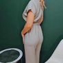 Jumpsuit with a decorative belt and tied back Image 3