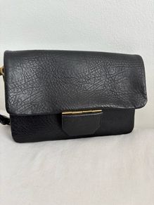 New All Saints Pebbled Black Real leather handbag