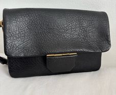 New All Saints Pebbled Black Real leather handbag