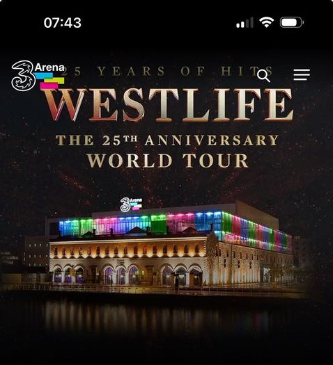westlife standing ticket