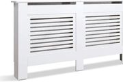 Radiator Cover, Cabinet MDF Horizontal Modern Design White Decorative for Living Room Bedroom L(152cm)