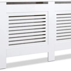 Radiator Cover, Cabinet MDF Horizontal Modern Design White Decorative for Living Room Bedroom L(152cm)