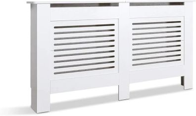 Radiator Cover, Cabinet MDF Horizontal Modern Design White Decorative for Living Room Bedroom L(152cm)