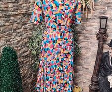 Vintage 80s 90s Guy Dubois Paris pleated shirt dress Uk 14
