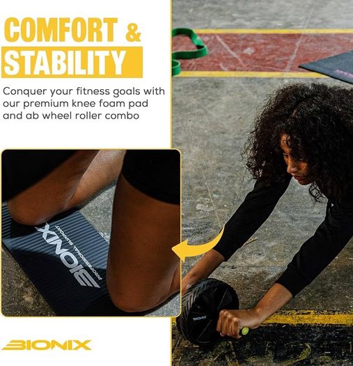 NEW SALE | Ab Roller Abdominal Wheel with Extra Thick Knee Mat - Non-slip Exercise Wheel for Core Ab Wheel Roll Ups Gym Fitness Strength Training Ab Cruncher