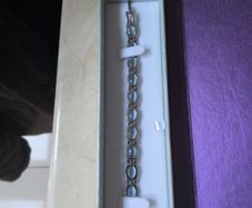 Silver & Blue/Grey  Stone Bracelet. New. Costume Jewellery.