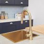 Brushed Brass Pull-Out Kitchen Mixer Tap Image 6