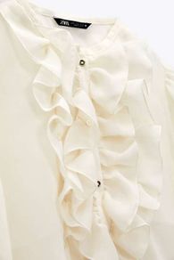 Zara Semi-Sheer Shirt With Ruffles