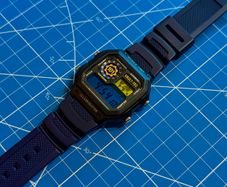 New Casio Royale AE1200 Mod - Fallout Vault-Tec Theme - Black/ Blue Strap