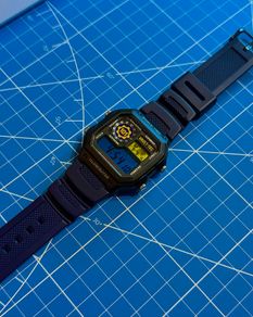 New Casio Royale AE1200 Mod - Fallout Vault-Tec Theme - Black/ Blue Strap