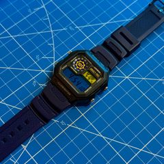 New Casio Royale AE1200 Mod - Fallout Vault-Tec Theme - Black/ Blue Strap