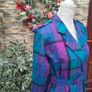 Vintage plaid purple and blue Blazer Dress Image 2