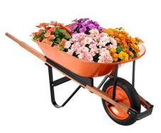 Load & 330 lbs Capacity, One Wheel Garden Dump Cart, Garden Wagon with Metal Handle & 16" Wide Track Wheels, Easy Loading Utility Yard Cart & Wagons for Lawn Farm