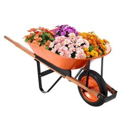 Load & 330 lbs Capacity, One Wheel Garden Dump Cart, Garden Wagon with Metal Handle & 16" Wide Track Wheels, Easy Loading Utility Yard Cart & Wagons for Lawn Farm