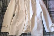 White Elegant Blazer / Suit Jacket with Bow Details (Size M)