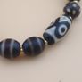 Vintage Himalayan Tibetan Eye Stripe Agate Beads With dotted Decorated Beads Bracelet Image 5