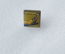 Vintage Boeing 767 , Tail Fin -  Lapel Pin Badge