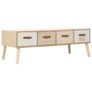 Coffee Table with 4 Drawers 110x50x40 cm Solid Pinewood Image 5