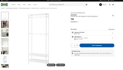 IKEA MACKAPAR Coat Rack with Shoe Storage + 2 KUGGIS Boxes