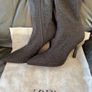 High-heel Dressy Ankle Boots With Sparkly Rhinestones Sequins Jet Black. In Excellent Condition Size Eu 39 Uk 6.   With original protective bag. Image 7