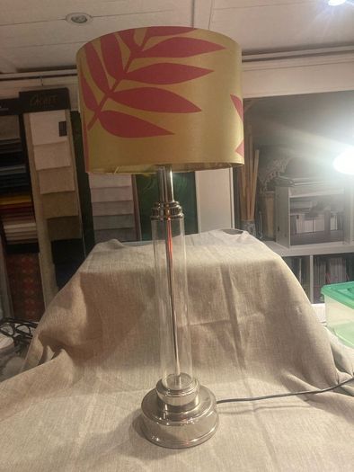 Contemporary glass lamp with shade