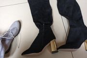 New Look  Suedette Wide Fit Black Boots.  S. 41-8.  New.
