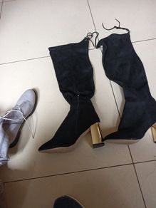 New Look  Suedette Wide Fit Black Boots.  S. 41-8.  New.