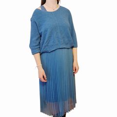 Misuma pleated tulle dress with bardot sweater