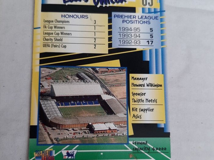 Vintage soccer LEEDS match attack cards 94/95