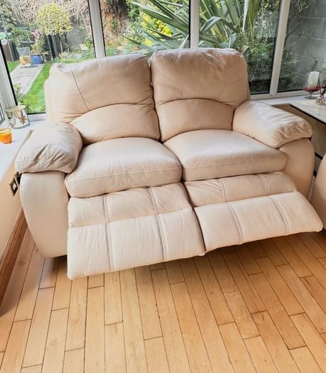 Cream Genuine Leather Suite 3 + 2