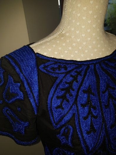 French Connection size uk8-10 black and blue beaded dress