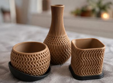 Modern decorative planter & vase set