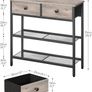 Console Table, Slim Console Table with 2 Drawers, Hallway Table with Storage, Side Table, Slim Sofa Table for Small Spaces, Living Room, Entryway, Kitchen, Greige and Black Image 3
