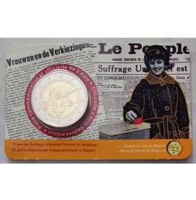 Belgium 2 Euro Base Metals Brilliant Uncirculated Commemorative Coin 2023 - 75 years of Women's Suffrage