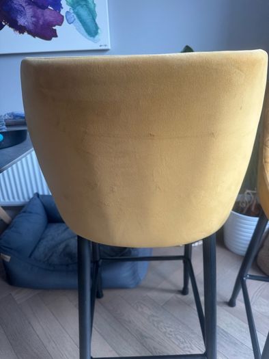 Pair of yellow bar stools