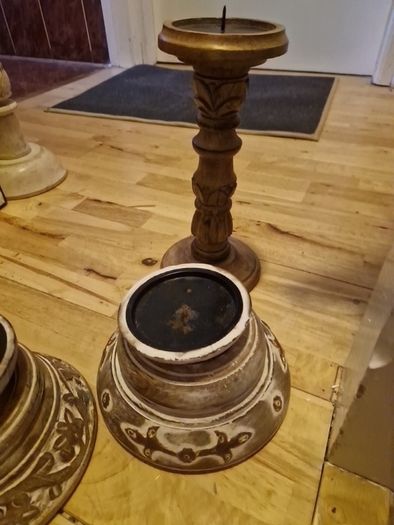 wooden candle holder