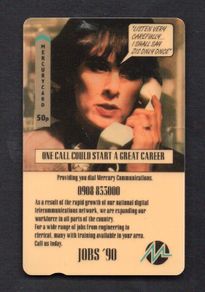 Great Britain Mercury 50p Allo Allo / Jobs '90 - 19 MERA (Mercury Pager) (GPT - Magnetic) Phone Card
