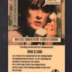 Great Britain Mercury 50p Allo Allo / Jobs '90 - 19 MERA (Mercury Pager) (GPT - Magnetic) Phone Card