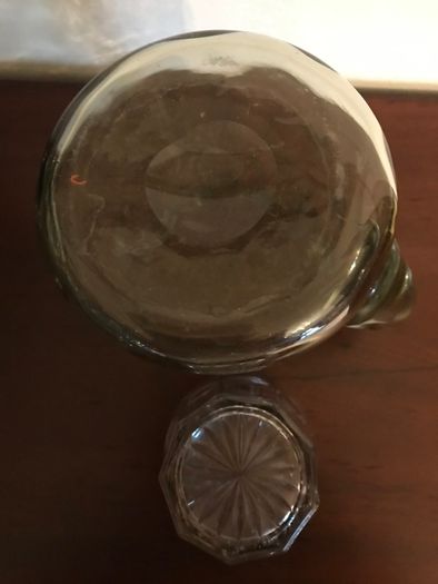 Smoky Glass jug + 4 assorted glasses