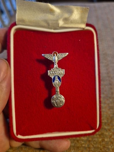 Unique Item 1930s-40s  Sterling Silver Legio Mariae Brooch. Legion of Mary.