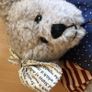 collectible tradtional style glass eyed Teddy bear dressed in usa stars and stripes Image 6
