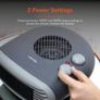 2000W Portable Flat Fan Heater with 2 Heat Settings and Overheat Protection, Dark Titanium Image 3
