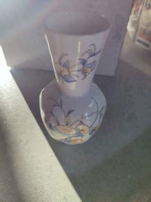 Aynsley Just Orchids Bud Vase Blue & White Orchids