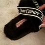 Juicy couture black studded fluffy slippers/sliders Image 2